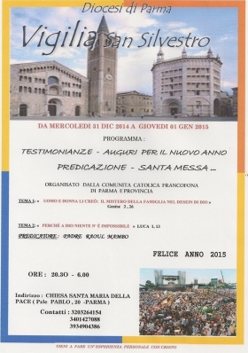 Veglia di San Silvestro della Comunità Francofona Cattolica di Parma - Glauco Santi News        